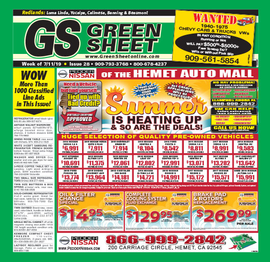 Redlands Green Sheet